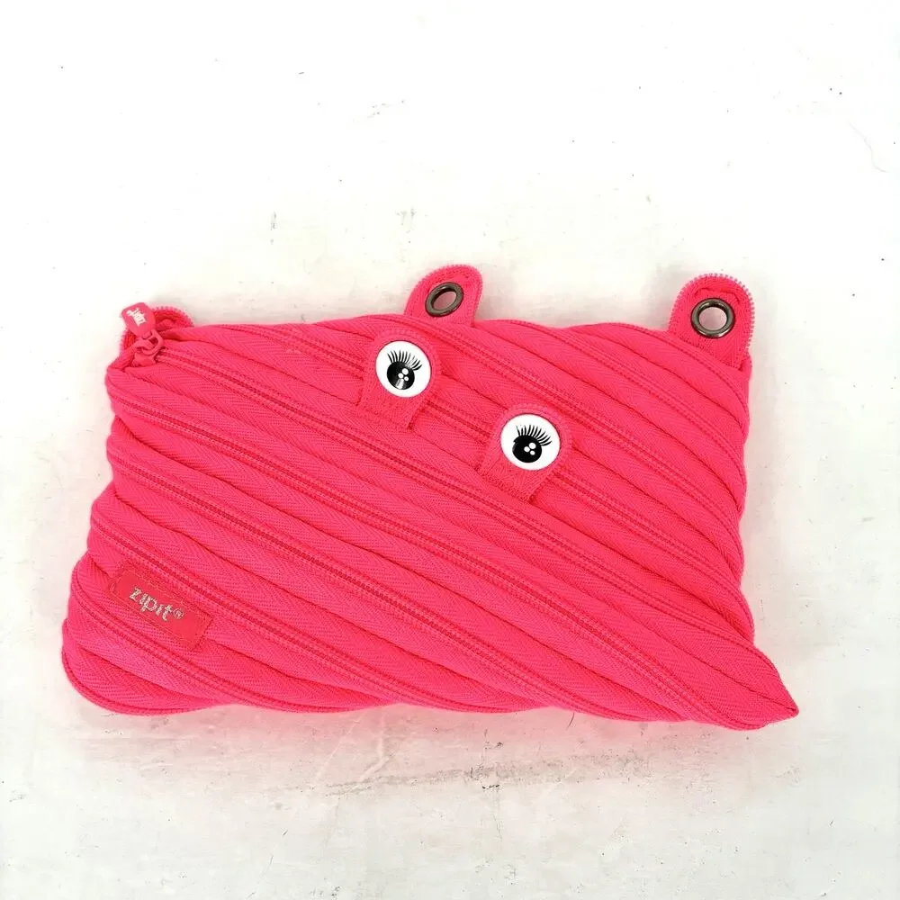 ZIPIT Monster Pencil Case Hot Pink Zipper Pouch School Makeup Bag 9